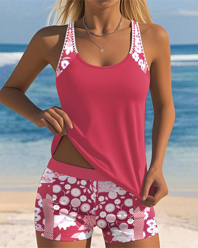 Martha™ Printed Tank & Boxer Swimsuit Set