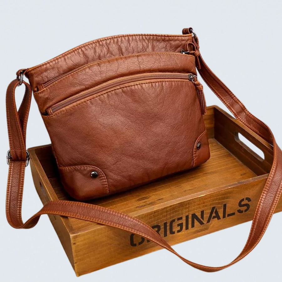 Freya™ Leather Shoulder Bag - Elegant Everyday Functional Style