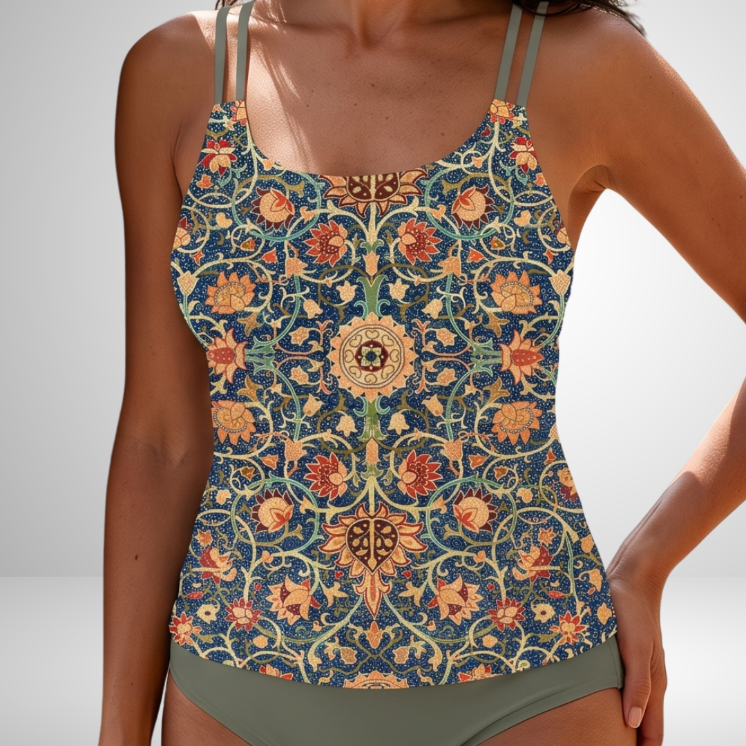 Tamara™ Printed tankini with double strap