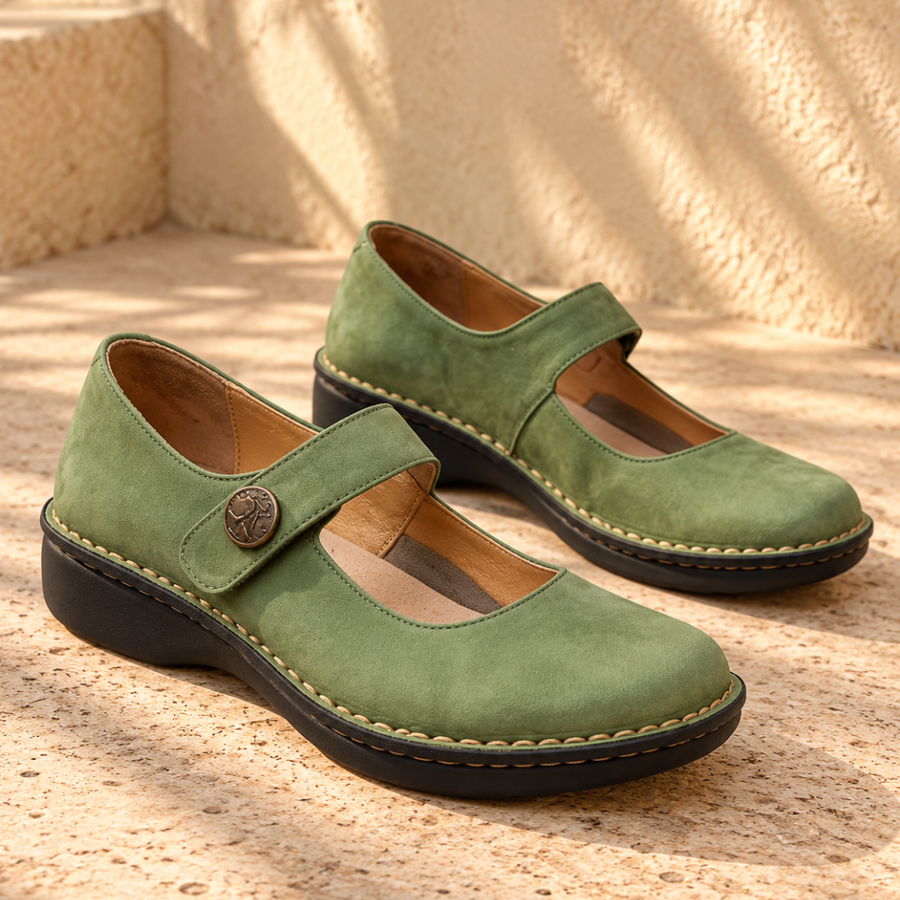 Joan | Orthopaedic Mary Jane Flats with Strap Closure