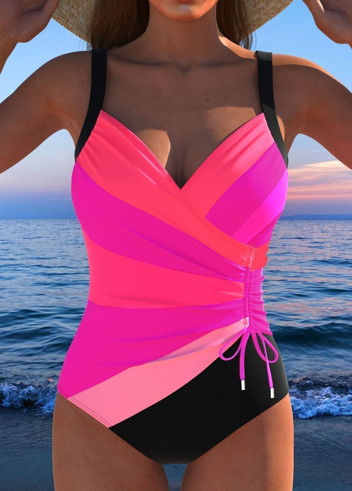 Luxury Swimsuit with Colourful Print
