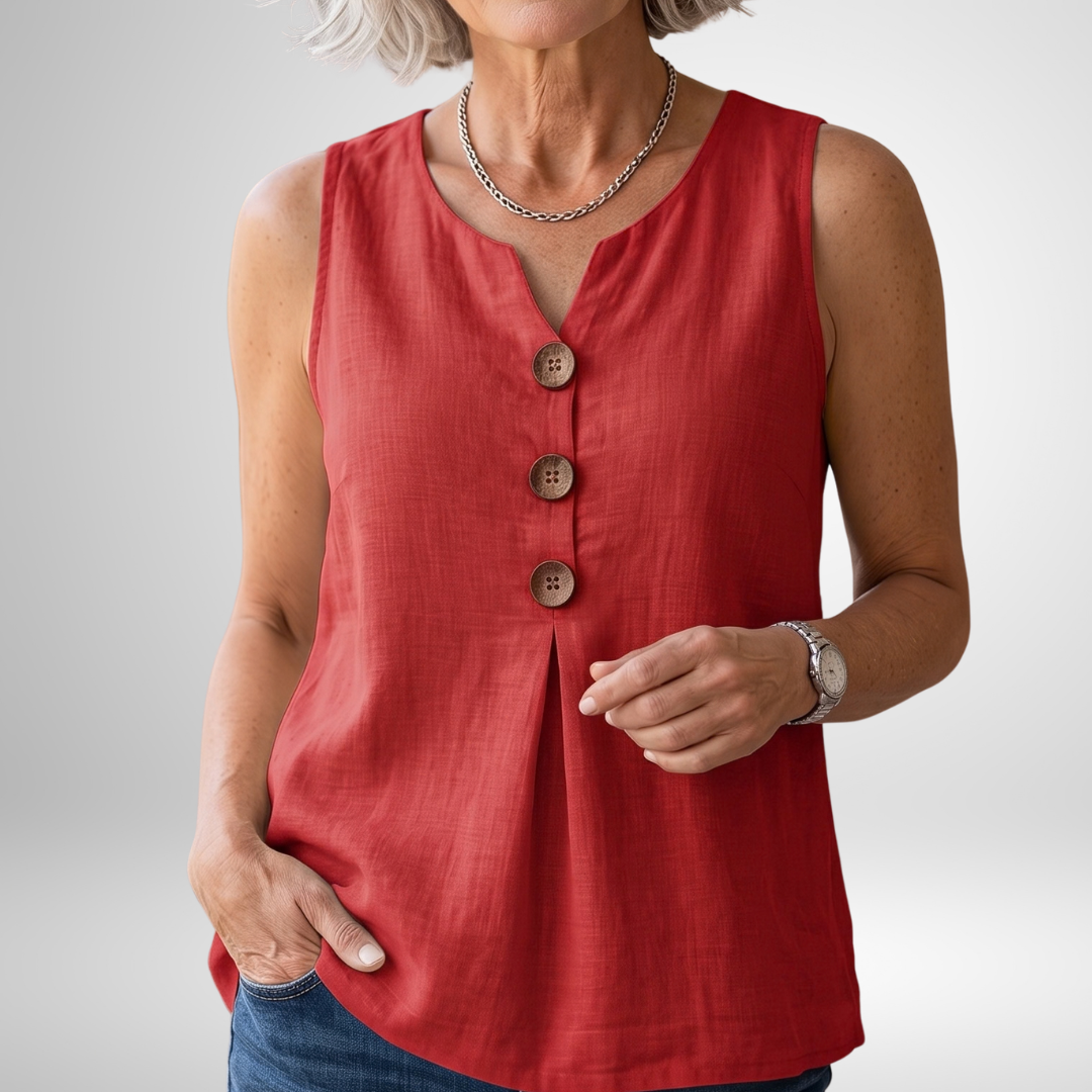 Maryellen | Sleeveless Button Tank Top
