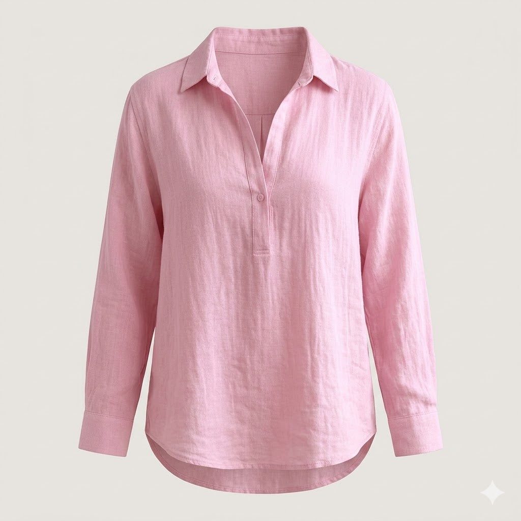 Elise Moreau | Blush Linen Relaxed Shirt