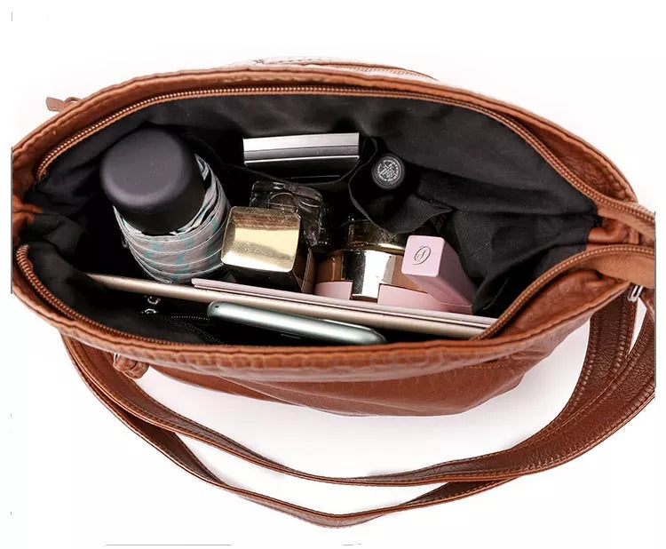 Freya™ Leather Shoulder Bag - Elegant Everyday Functional Style