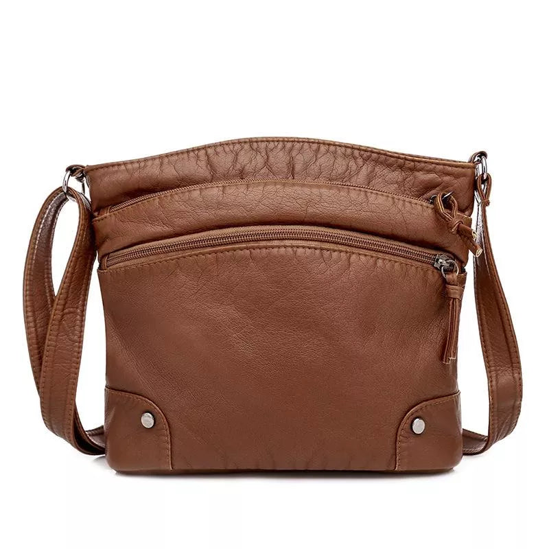 Freya™ Leather Shoulder Bag - Elegant Everyday Functional Style