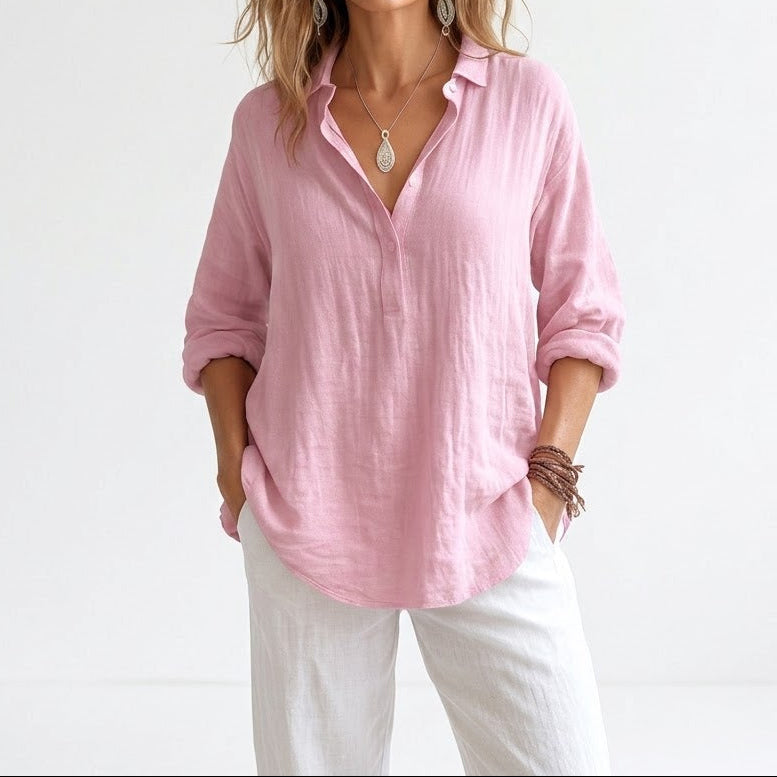 Elise Moreau | Blush Linen Relaxed Shirt