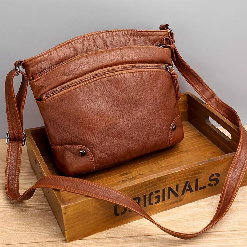 Freya™ Leather Shoulder Bag - Elegant Everyday Functional Style