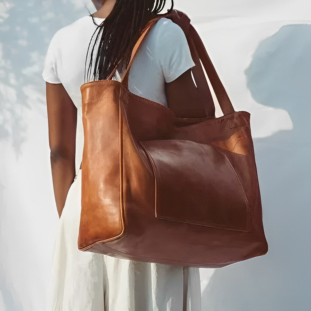 Zaira™ Vintage Leather Bag - Timeless Structured Everyday Style