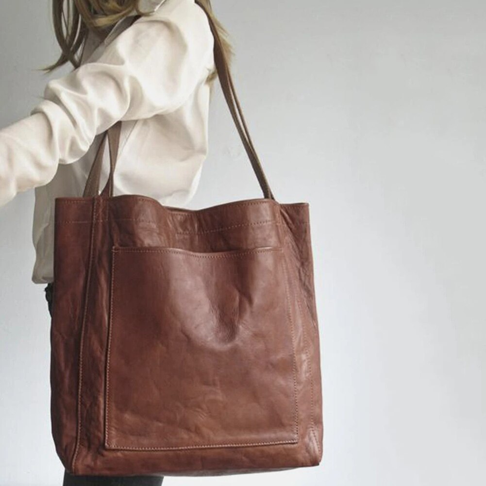Elysia™ Classic Leather Tote - Timeless Structured Everyday Style