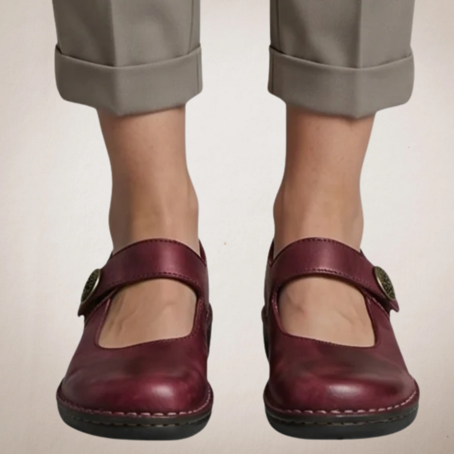 Joan | Orthopaedic Mary Jane Flats with Strap Closure