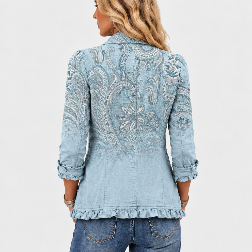 Estrella™ - Retro Paisley Ruffled Jacket