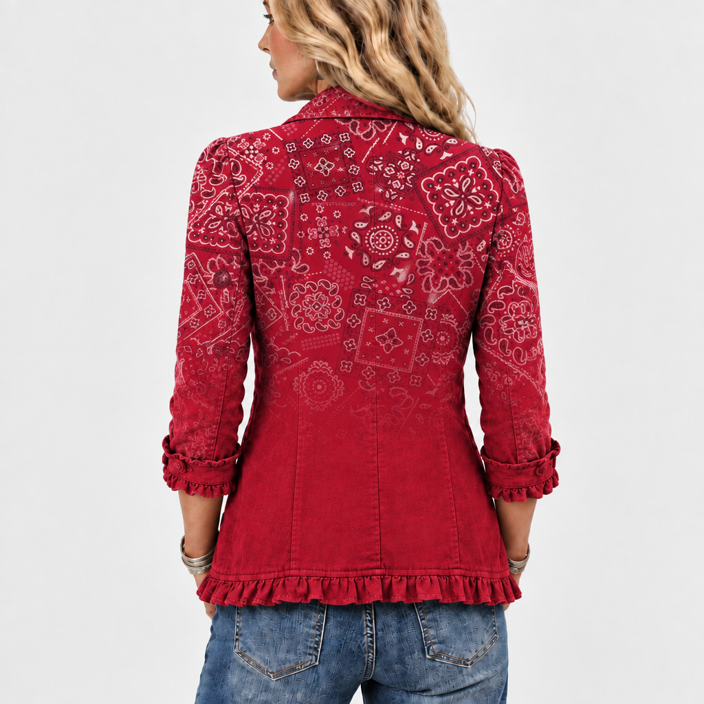 Criselle™ - Bohemian Paisley Ombre Ruffled Jacket