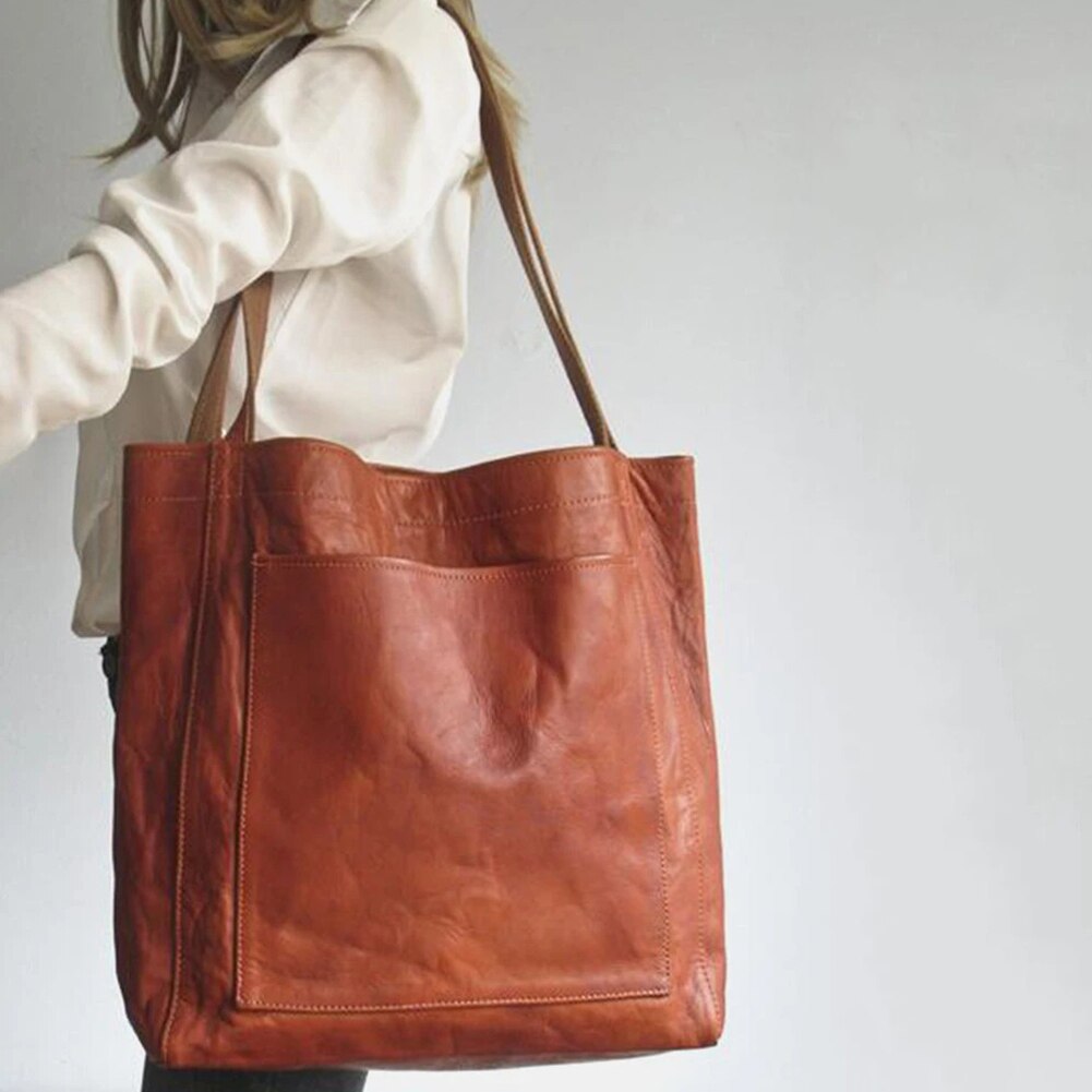 Elysia™ Classic Leather Tote - Timeless Structured Everyday Style