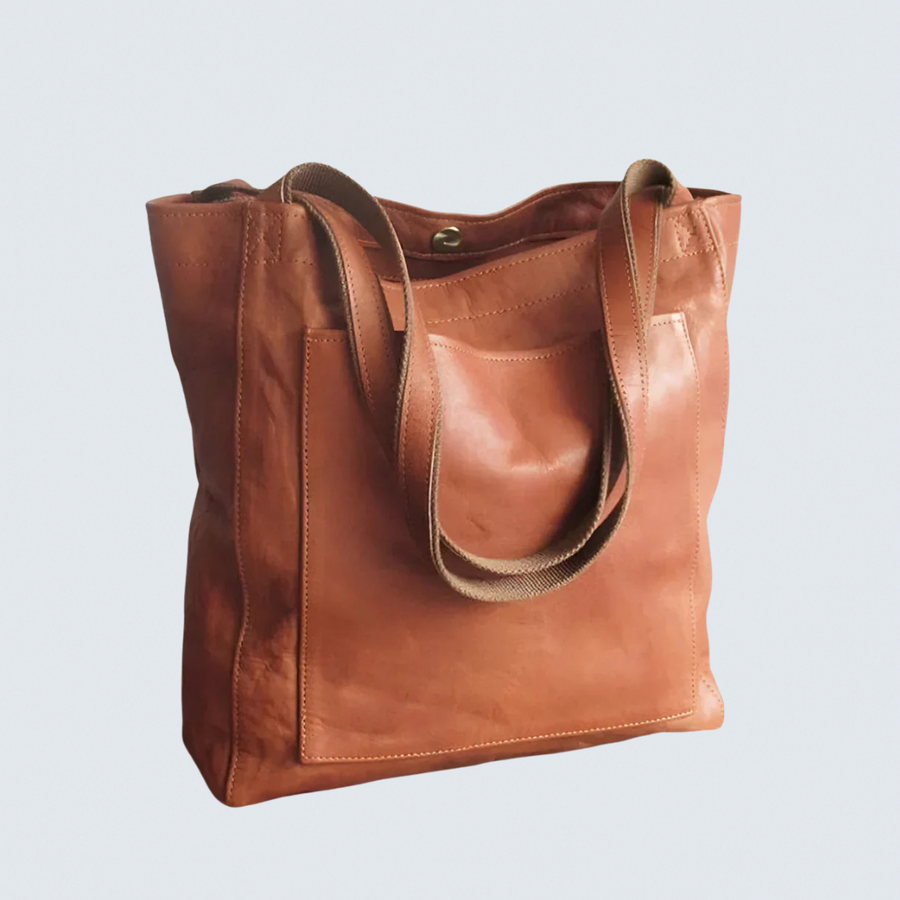 Elysia™ Classic Leather Tote - Timeless Structured Everyday Style