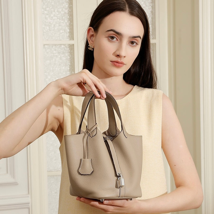 Elowen™ Genuine Leather Basket Bag - Woven Everyday Luxe Style