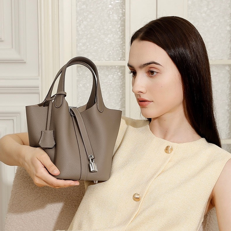 Elowen™ Genuine Leather Basket Bag - Woven Everyday Luxe Style