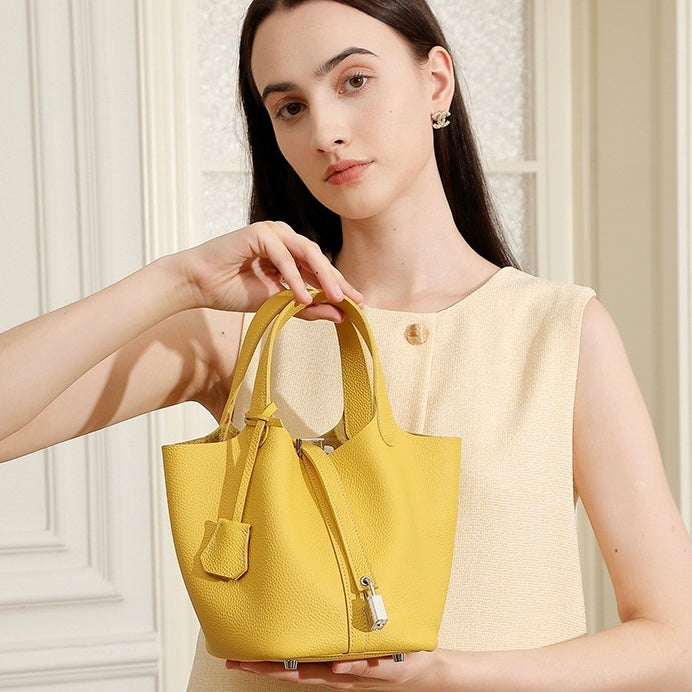 Elowen™ Genuine Leather Basket Bag - Woven Everyday Luxe Style
