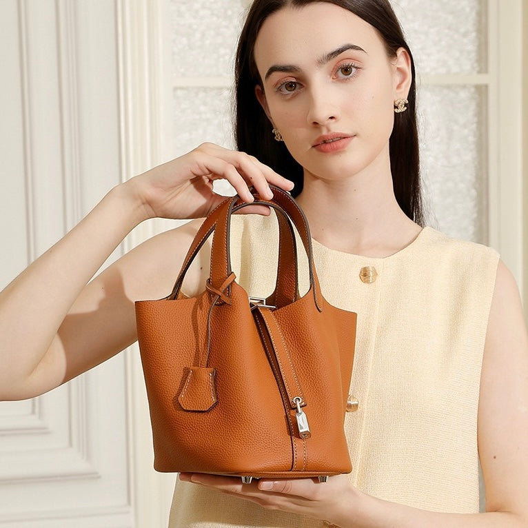 Elowen™ Genuine Leather Basket Bag - Woven Everyday Luxe Style
