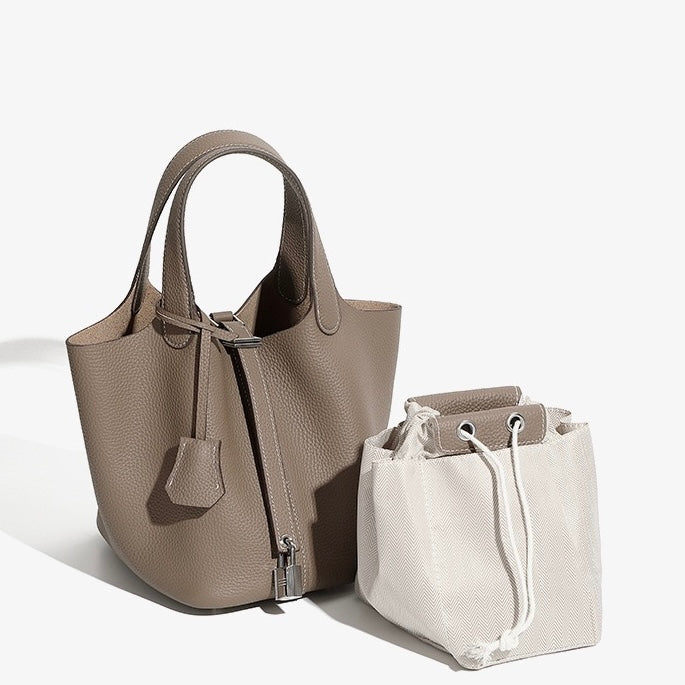 Elowen™ Genuine Leather Basket Bag - Woven Everyday Luxe Style