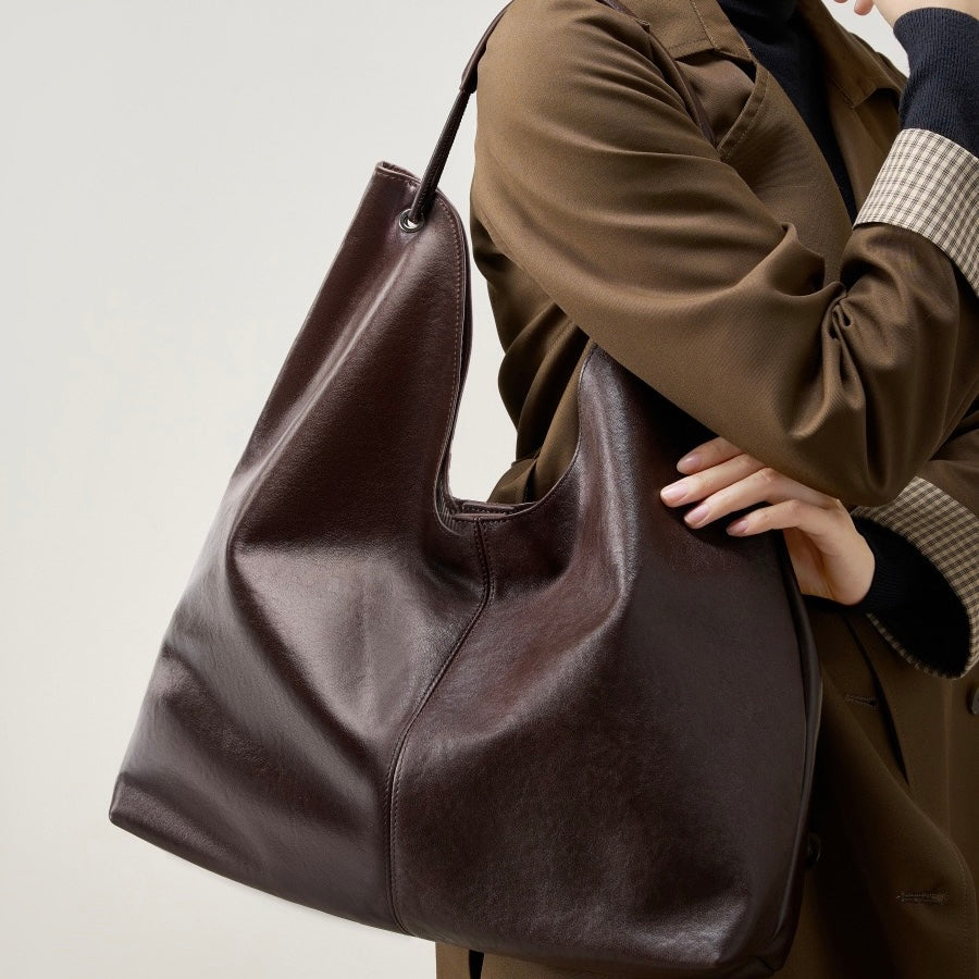 Novia™ Minimalist Leather Tote Bag - Clean Everyday Essential Style