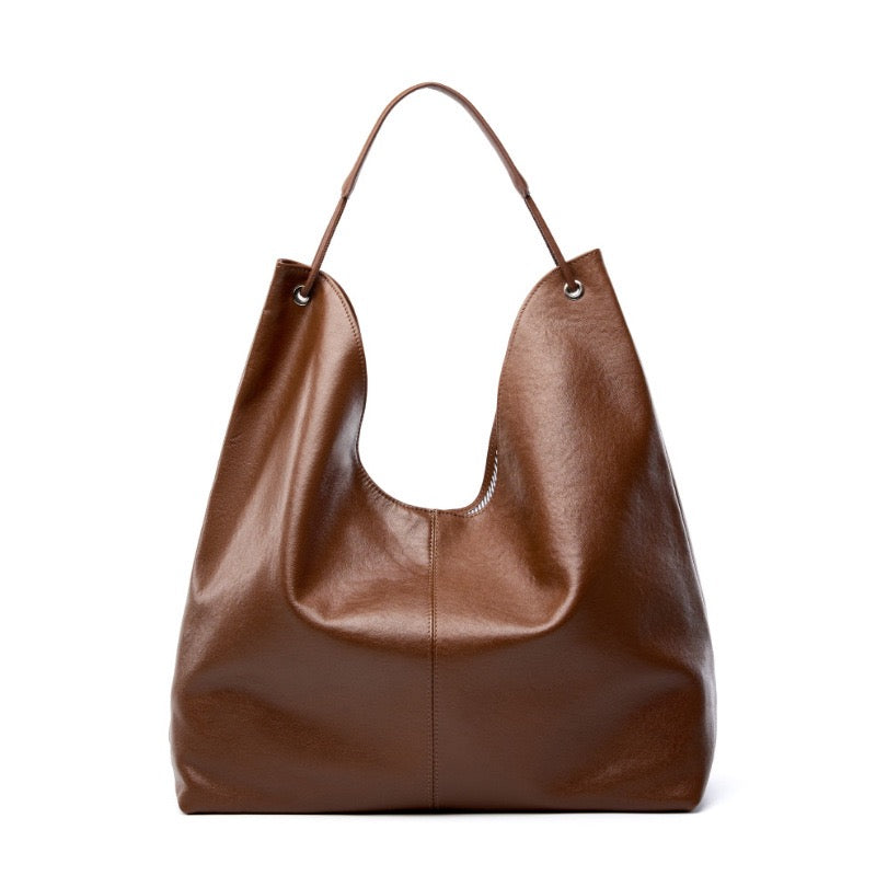 Novia™ Minimalist Leather Tote Bag - Clean Everyday Essential Style