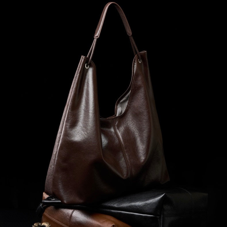 Novia™ Minimalist Leather Tote Bag - Clean Everyday Essential Style
