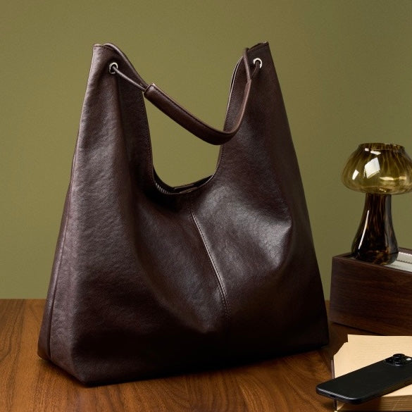 Novia™ Minimalist Leather Tote Bag - Clean Everyday Essential Style
