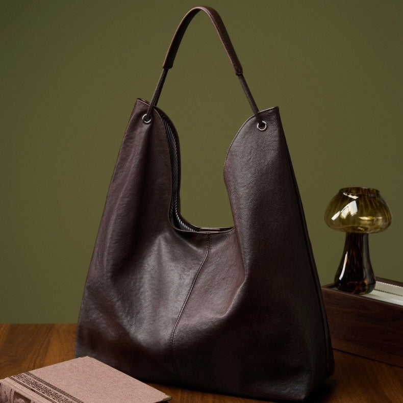 Novia™ Minimalist Leather Tote Bag - Clean Everyday Essential Style