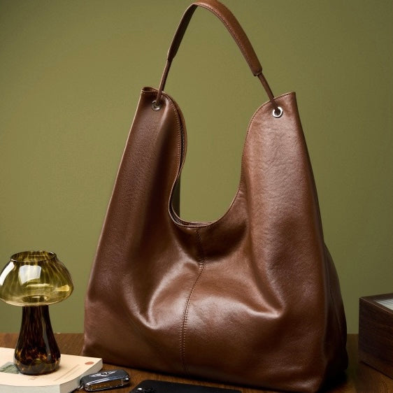 Novia™ Minimalist Leather Tote Bag - Clean Everyday Essential Style
