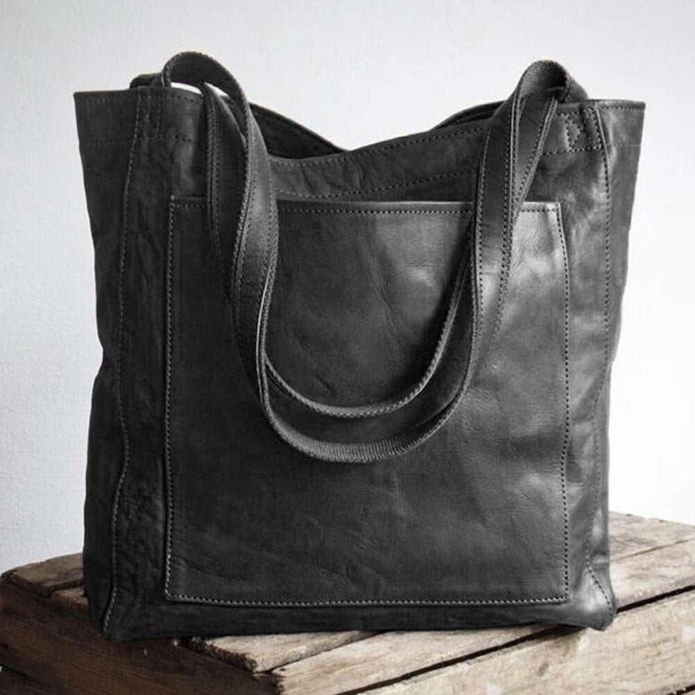 Elysia™ Classic Leather Tote - Timeless Structured Everyday Style