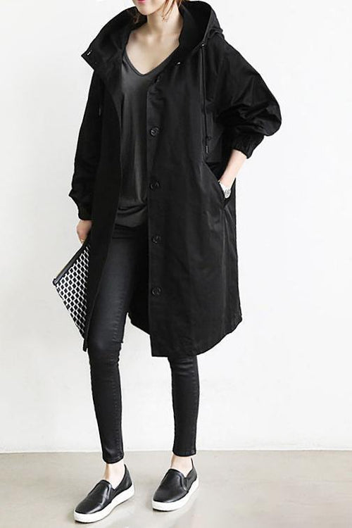 Maria | Elegant waterproof trench coat with hood