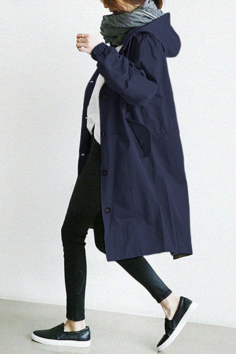 Maria | Elegant waterproof trench coat with hood