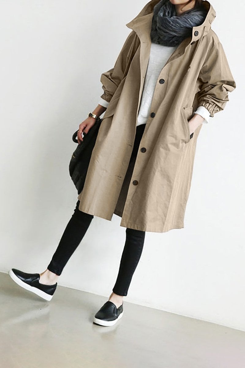 Maria | Elegant waterproof trench coat with hood