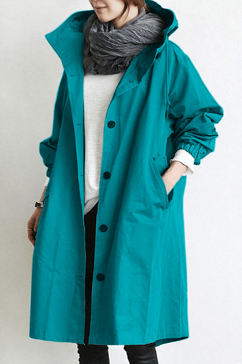 Maria | Elegant waterproof trench coat with hood
