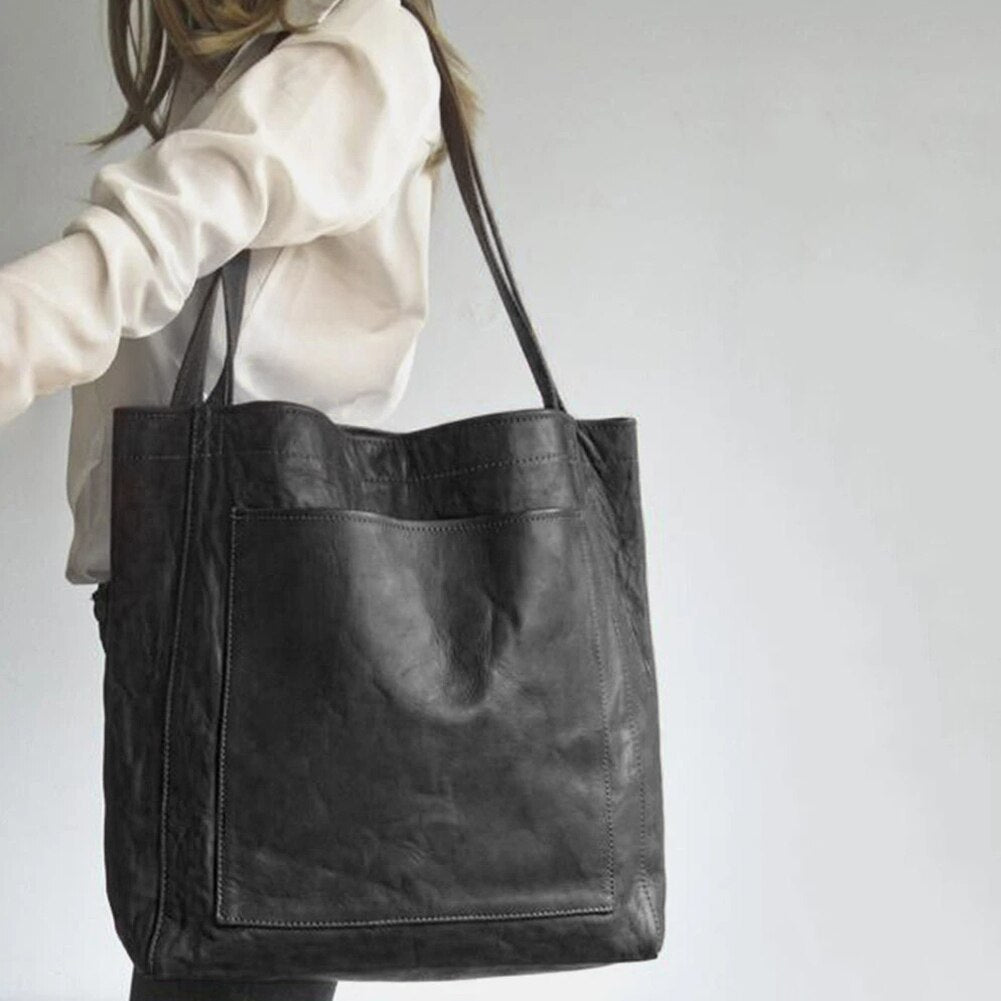Elysia™ Classic Leather Tote - Timeless Structured Everyday Style
