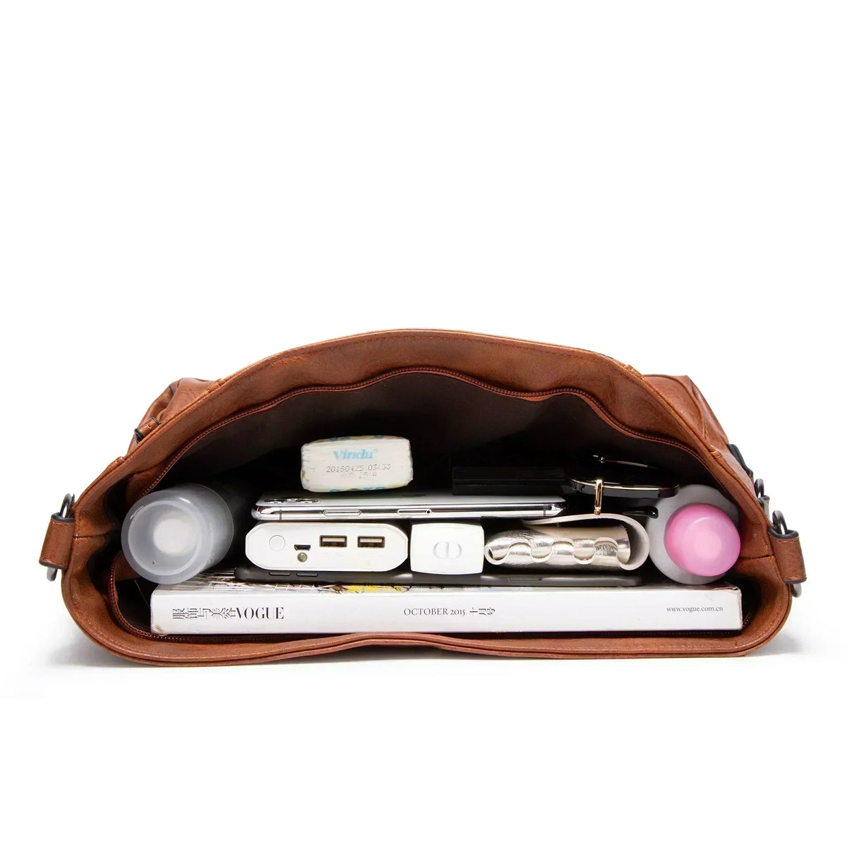Ines™ Casual Leather Bag - Relaxed Everyday Functional Style