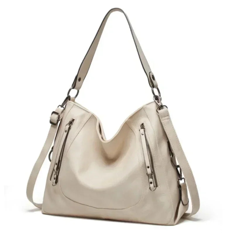 Ines™ Casual Leather Bag - Relaxed Everyday Functional Style