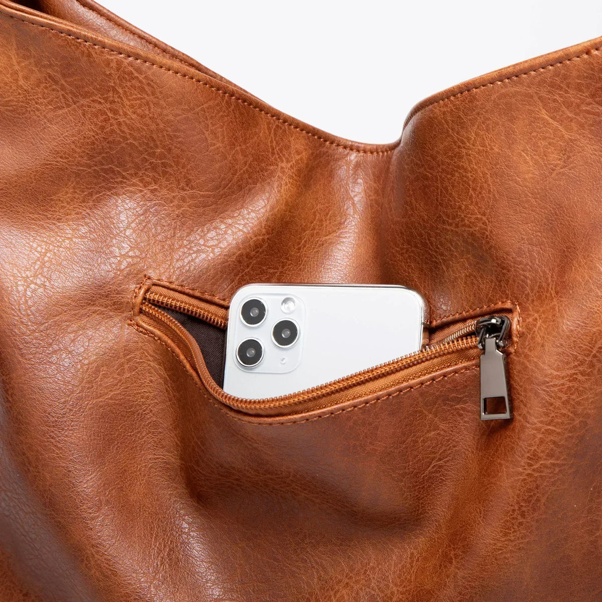 Ines™ Casual Leather Bag - Relaxed Everyday Functional Style
