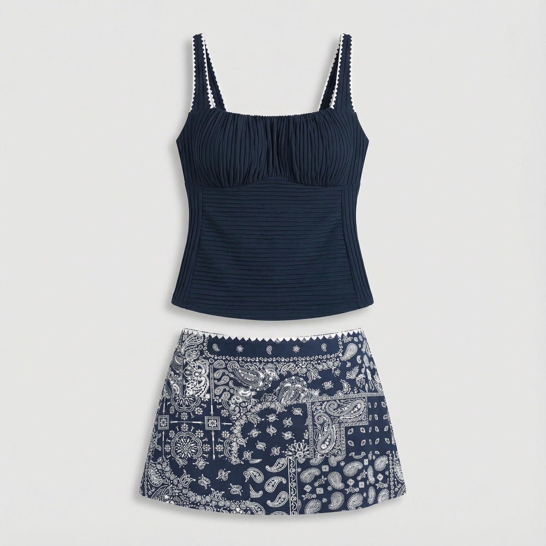 Cassidy | Paisley Print Tankini Set