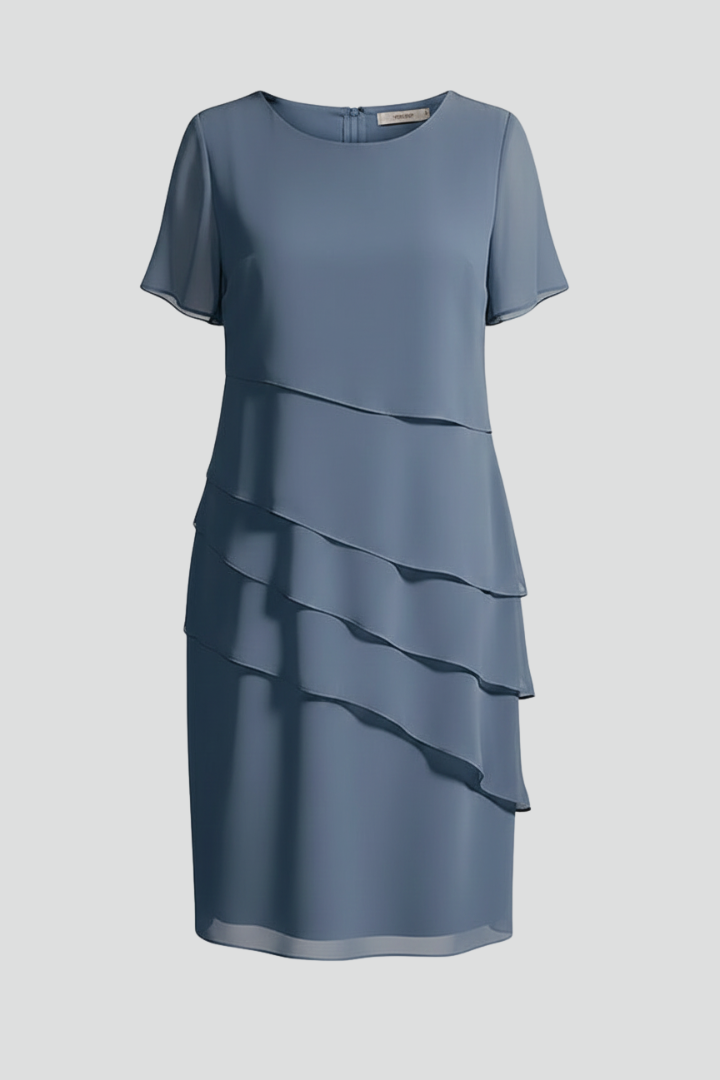 Evie | Short Sleeve Dress with Layered Front