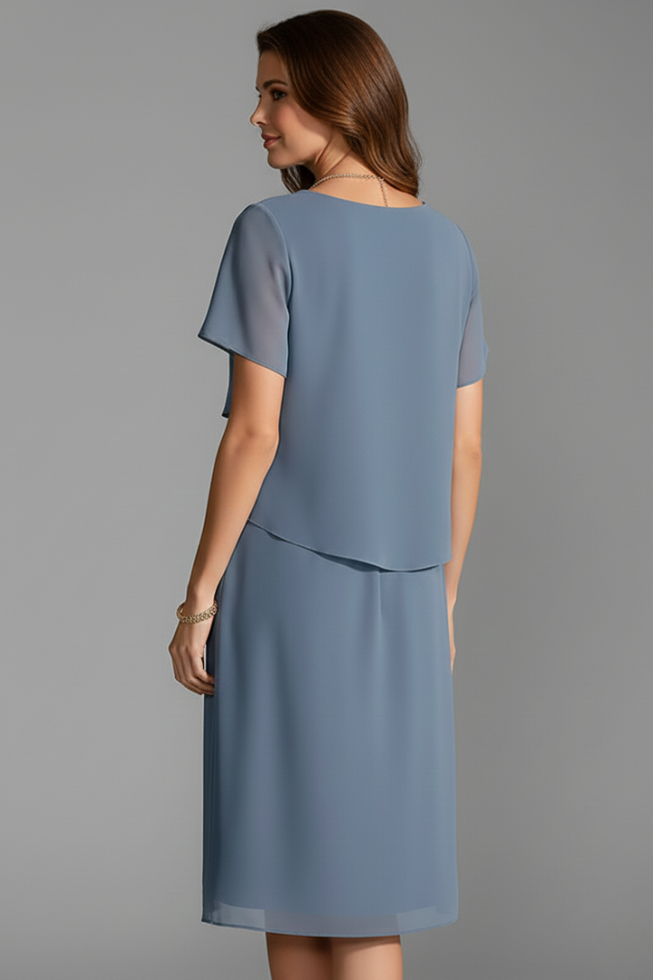 Evie | Short Sleeve Dress with Layered Front