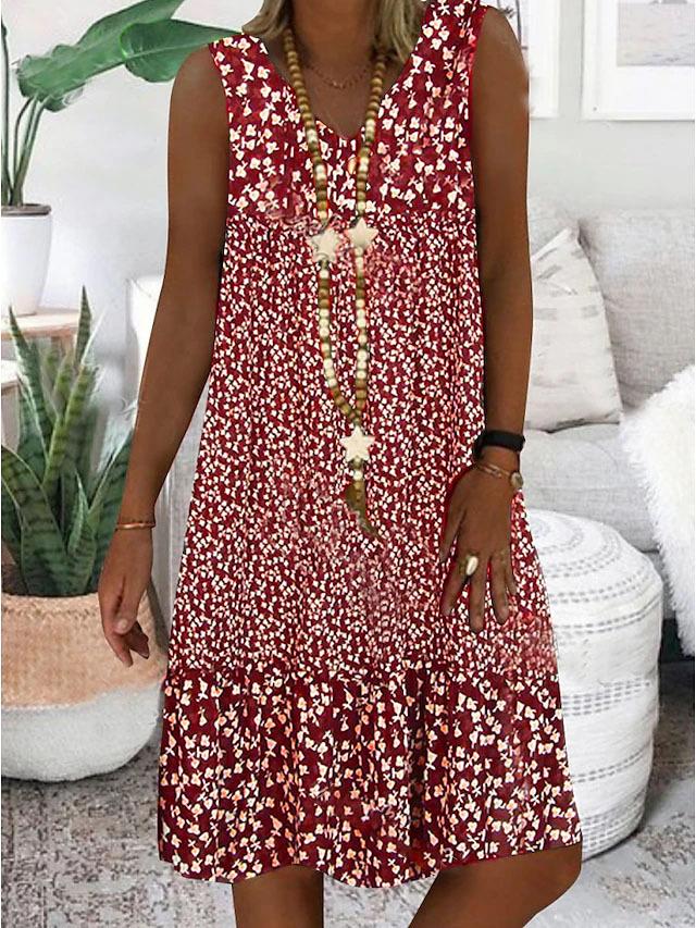 Niana™ Sleeveless Floral V-Neck Dress