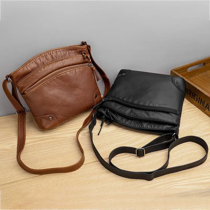 Freya™ Leather Shoulder Bag - Elegant Everyday Functional Style