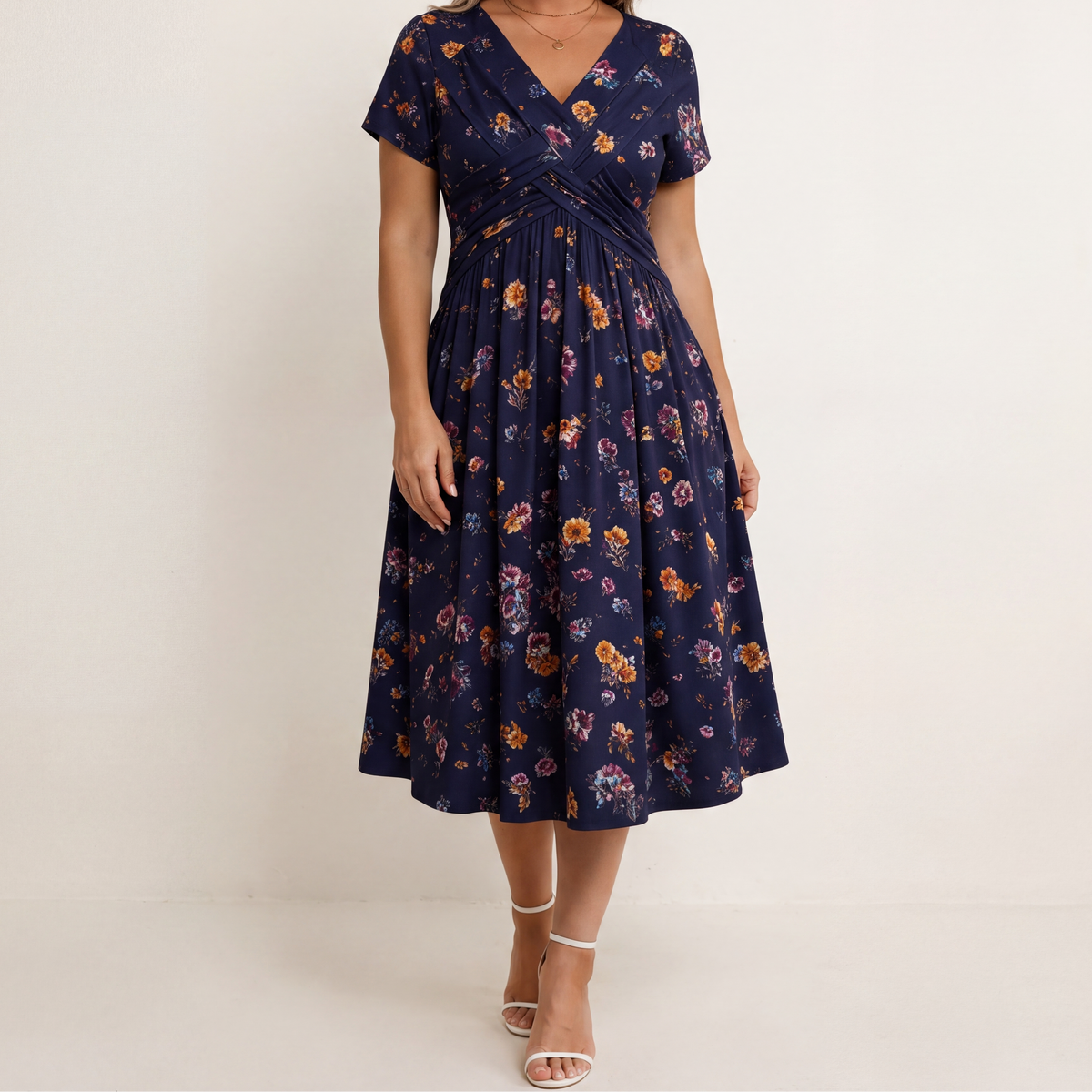 Theresa | Floral Twist Waist Dress