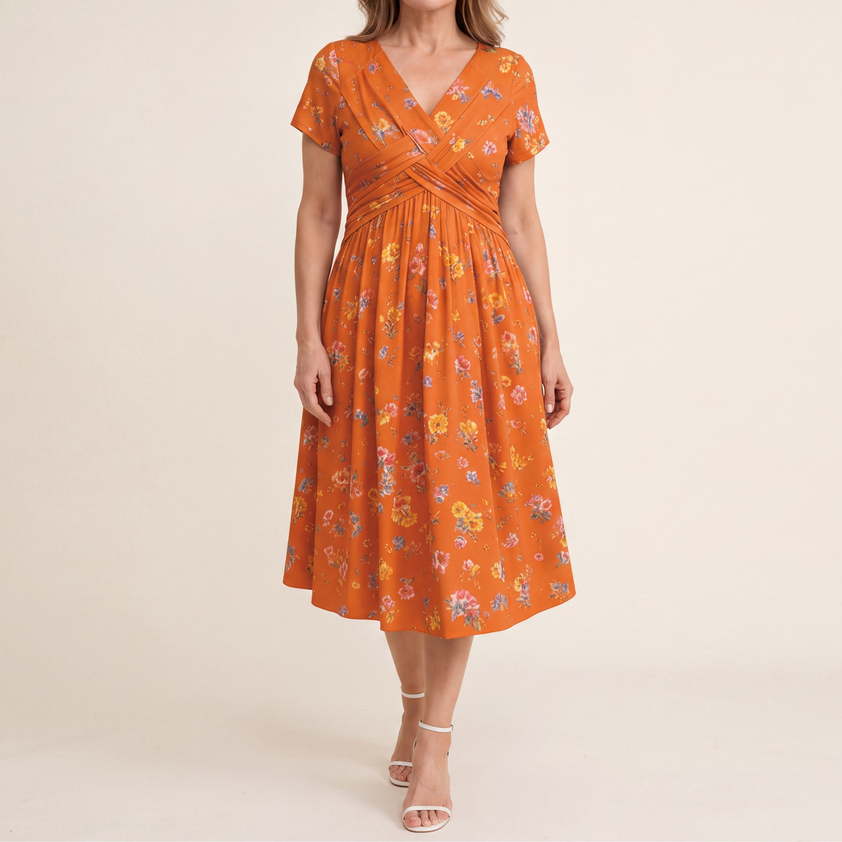 Theresa | Floral Twist Waist Dress
