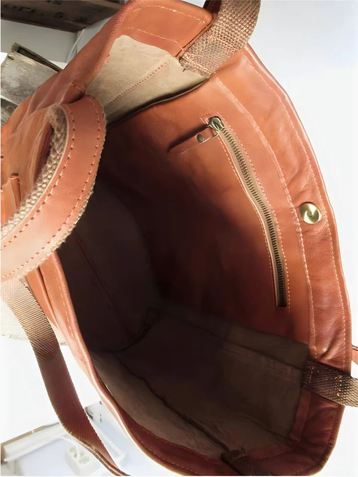 Elysia™ Classic Leather Tote - Timeless Structured Everyday Style