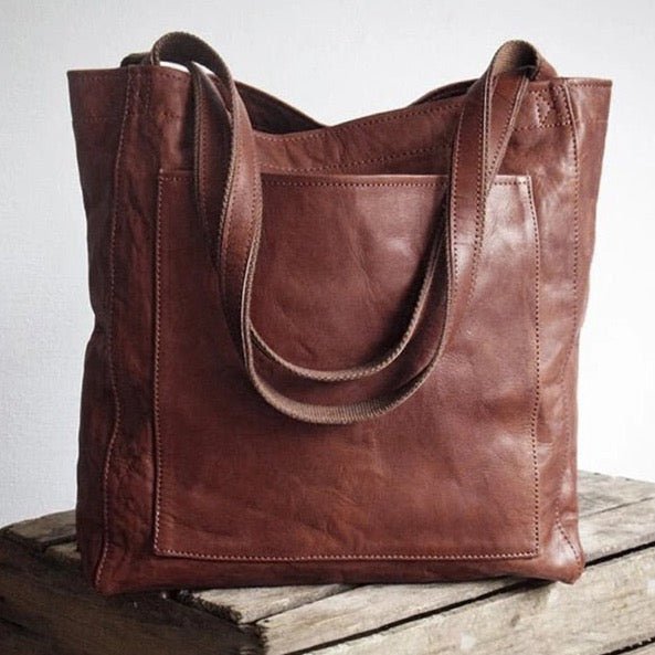 Elysia™ Classic Leather Tote - Timeless Structured Everyday Style