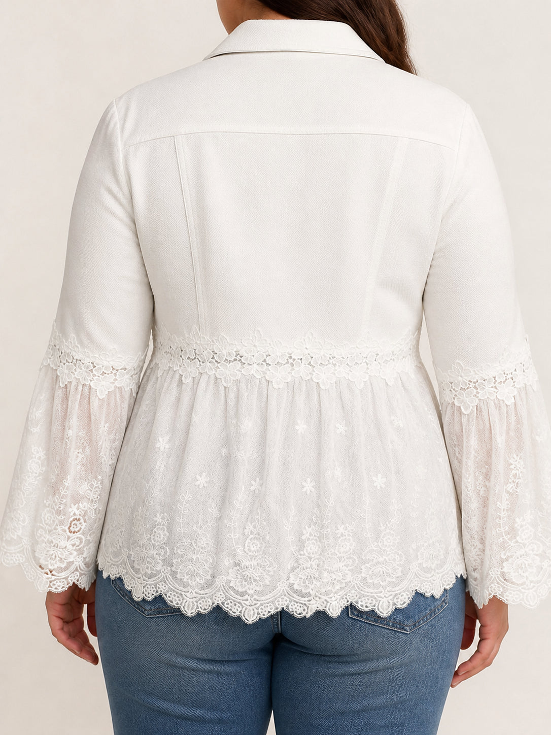 Melody | Jacket with Lace and Sheer Hem