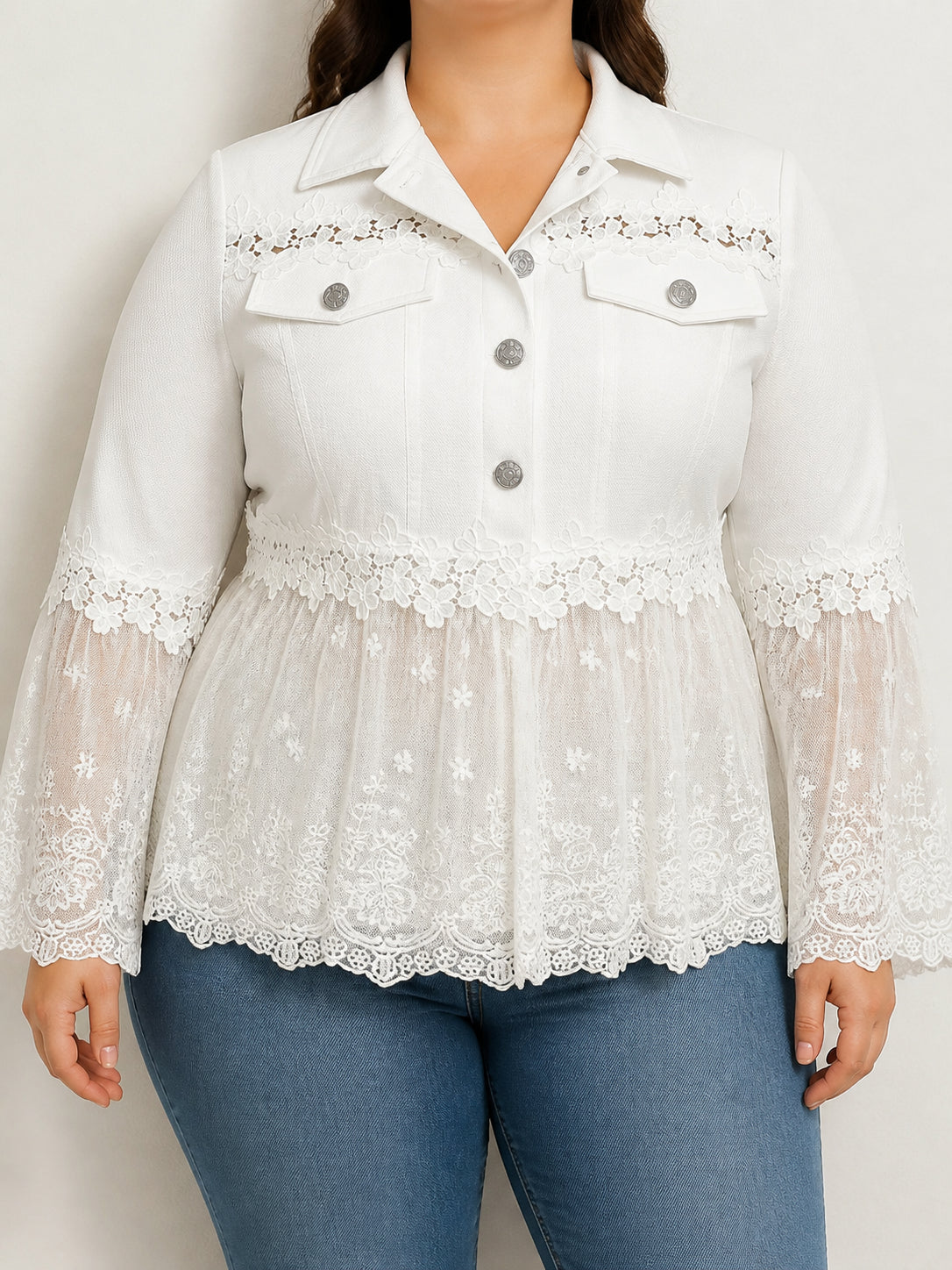 Melody | Jacket with Lace and Sheer Hem