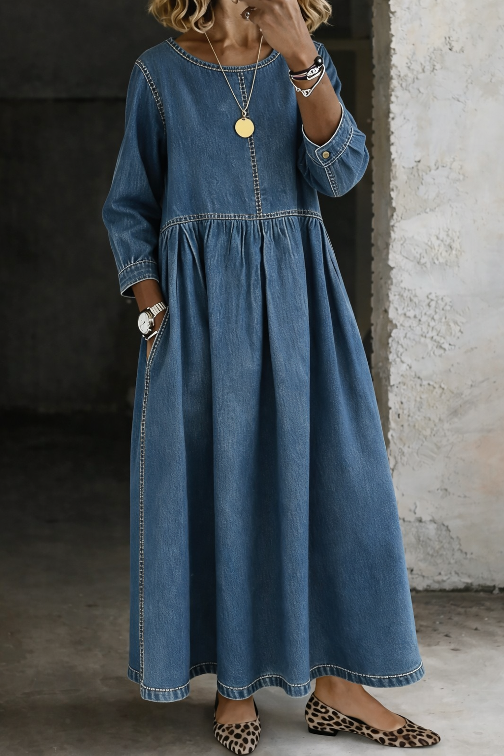 Roberta | Denim Maxi Dress
